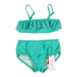 Seafolly - Girls Summer Frill Mini Tube Bikini Swimsuit - Bahama Blue - Size 6 - Picture 1 of 9