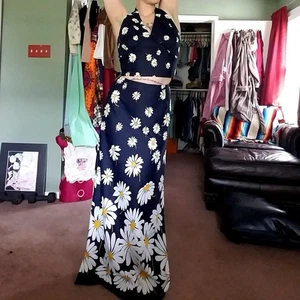 Vintage Floral Halter And Skirt - Picture 1 of 4