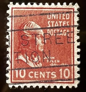 JOHN TYLER 10 CENTS POSTAGE STAMP - 1939 - RARE - Picture 1 of 1
