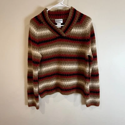 Suéter Pendleton Mezcla Lana Merino Medio Suroeste Azteca Rayas Cuello en V Foto 1 de 4