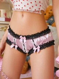 Sexy PINK Satin Full Bum Burlesque Brief Panties Knickers TV CD Sissy 34 - 44" + - Picture 1 of 4