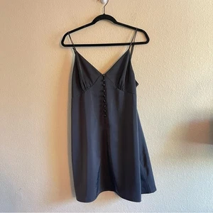 Mini Vestido Anthropologie Mare Buttondown Gris Satinado Mujer Talla Grande - Imagen 1 de 12
