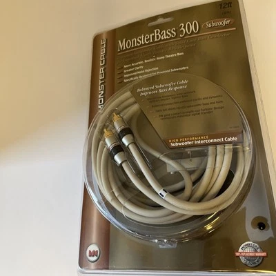 Monster Cable Bass 300 Subwoofer Cable 12ft 4M Subwoofer Interconnect Cable New - Image 1 of 2