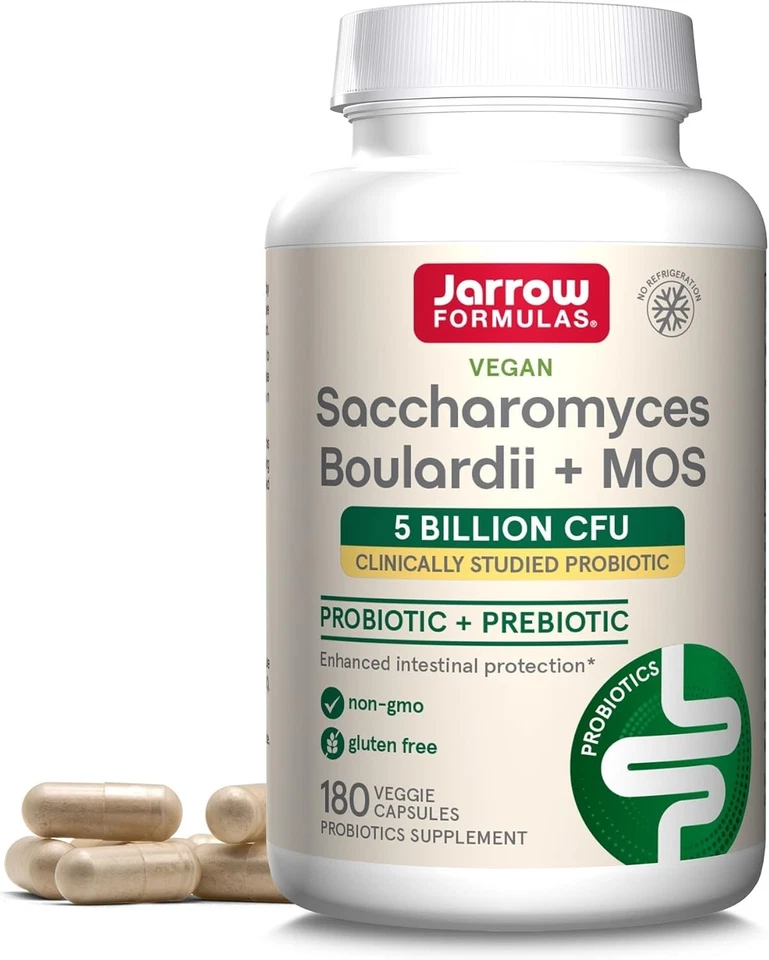 Jarrow Formulas Saccharomyces Boulardii + MOS, 5 mil millones de UFC, 180 cápsulas veganas Foto 1 de 4