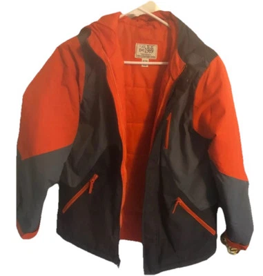 Jaqueta The Children's Place menino laranja cinza 3 em 1 capuz casaco de lã quente 10/12 - Imagem 1 de 4