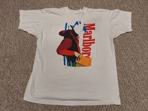 Vintage Marlboro Cowboy Cigarette Tobacco Camel Pocket Shirt XL Grunge 90s - Picture 1 of 10