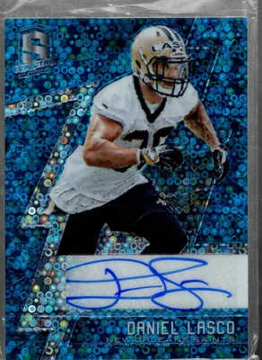 B4294- 2016 Panini Spectra Neon Blue #227 Daniel Lasco Auto /99 - NM-MT - Image 1 of 2