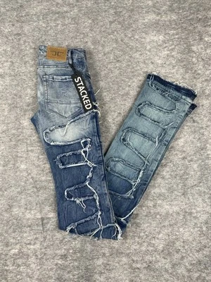 Pantalones de mezclilla Jordan Craig MARTIN APILADOS 28 ajustados efecto ondulado nuevo con etiquetas Foto 1 de 4