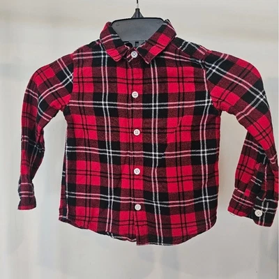 Camisa a Cuadros Roja 100% Algodón para Niños 4t Navidad Otoño Invierno Día de San Valentín Foto 1 de 4