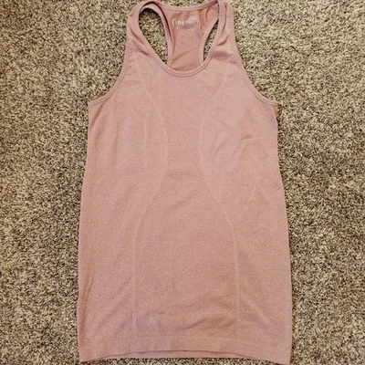 Camiseta sin mangas ajustada Ziya Active Blush rosa espalda cruzada talla pequeña, infusión de cobre Foto 1 de 4