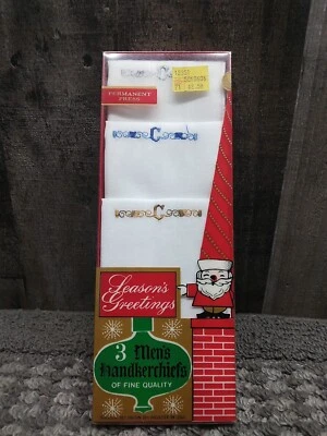 Juego de 3 pañuelos París vintage de alta calidad para saludos de temporada para hombre NOS j20 Foto 1 de 4