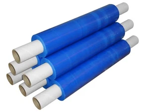 6 x Pallet Stretch Shrink Wrap Blue Wrapping Film Extended - 400mm x 250m 23mu - Picture 1 of 4
