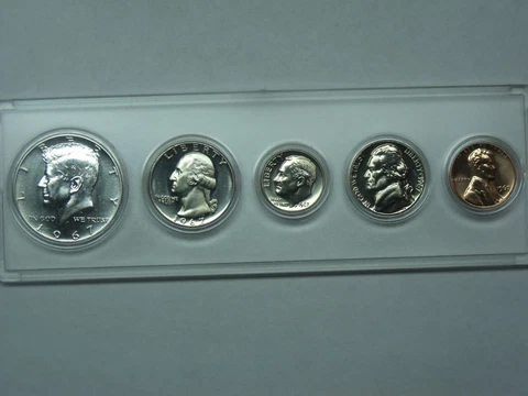 1967 Birth Year Set (5 coins) Choice Brilliant Unc. w/Silver Kennedy half Cover