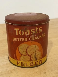Galleta de mantequilla tostada vintage de FELBER, lata de 1 libra The FELBER Biscuit Co. - Imagen 1 de 10
