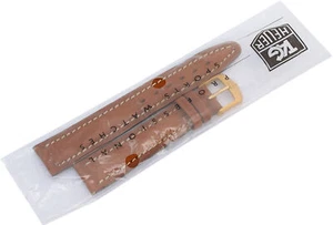 Tag Heuer braunes Lederarmband mit weißen Nähten und Orginalschnalle - Bild 1 von 9