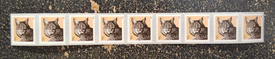 2015USA #4672a 1c Bobcat Coil - Strip of 9  PNC  Mint  NH   .01  #P1111  - Image 1 of 1