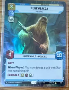 STAR WARS ILIMITADO TCG SOMBRAS DE LA GALAXIA LÁMINA HIPERESPACIO RARO: CHEWBACCA - Imagen 1 de 1