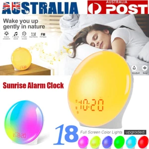 Wake Up Light Lamp Alarm Clock LED FM Radio Sunrise Sunset Simulation Nightlight - Picture 1 of 9