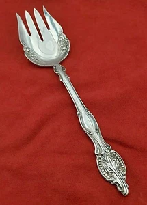 Tenedor para servir Sheridan plateado grande plateado con diseño floral #10870 - Imagen 1 de 7