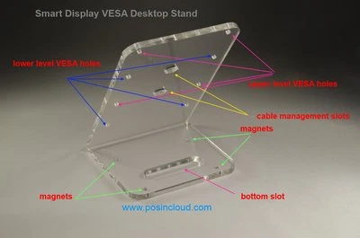 Clear Desktop Acrylic VESA Stand for Smart Display VESA Security Enclosure - Image 1 of 4