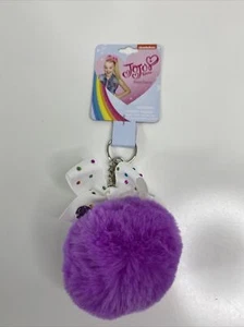 Key Chain Jojo Siwa Furball w/ Bow, Purple Pom Pom Ball Fashion - Picture 1 of 4
