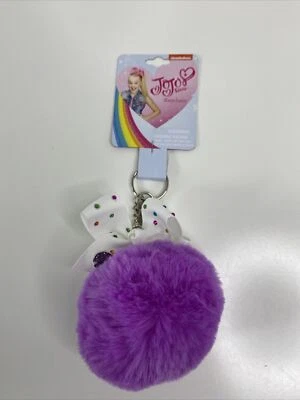 Llavero Jojo Siwa Furball con Arco, Púrpura Pom Pom Ball Moda Foto 1 de 4