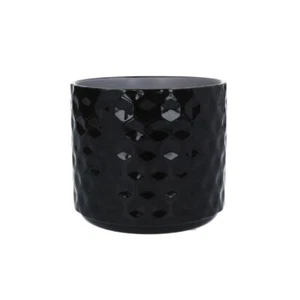 Ceramica Vaso Nero Gloss Alveare Cover Medio Da Gisela Graham - Foto 1 di 1