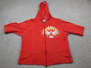 Nike Sweatshirt Girls Extra Large Red Bird Logo Hoodie Short Sleeve Youth Kids - Picture 1 of 11