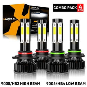XWQHJW 9005 9006 LED Headlight Bulbs Combo High Low Beam 6000K Super Bright 4Pcs - Picture 1 of 8