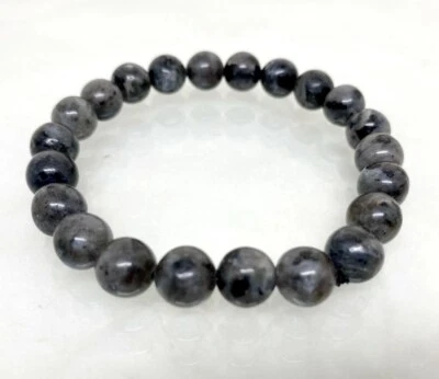 One (1) Black Labradorite Beaded Bracelet 8MM A Round Beaded Healing Bracelet - Image 1 of 4