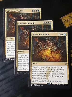 Villainous Wealth x3 , Khans of Tarkir , Light play , MTG, FREE SHIPPING - Image 1 of 3