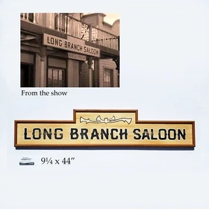 Longbranch Saloon Gunsmoke Marshal Dillon hand painted sign REPLICA - Picture 1 of 10