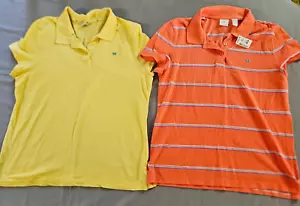 Lot of 2 Aeropostale Junior Girls Polo Shirts sz XL Embroidered Butterfly Peach - Picture 1 of 8