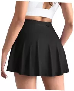Women Tennis Golf Skirt with Pockets - High Waisted Golf Pleated Small Black - Picture 1 of 7