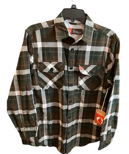Flanellhemd Herren klein oliv/weiß/grau kariert The American Outdoorsman Neu mit Etikett - Bild 1 von 12