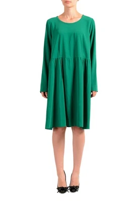Maison Margiela MM6 Women's Emerald Green Long Sleeve A-Line Dress US M IT 42 - Image 1 of 4