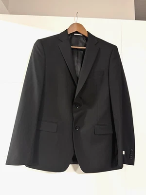 Alfani 男式西装外套 40R 修身黑色 2 纽扣西装夹克缺口翻领正式 — 第 1/4 张图片