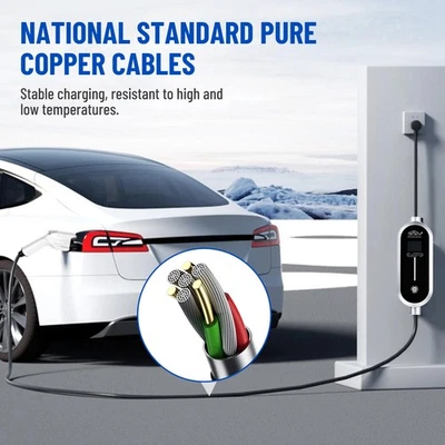 Cargador EV NIVEL 2/1 Cable de carga EV portátil 110V a 240V y 16A/13A/10A/8A Foto 1 de 4