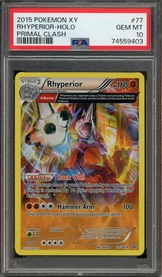 Pop 13 - PSA 10 Rhyperior #77 Pokemon XY Primal Clash - Holo - Image 1 of 3