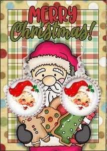 Neu Weihnachten Santa Ohrhänger Vintage Stil 50er Jahre inspiriert Santa Ohrringe - Bild 1 von 2