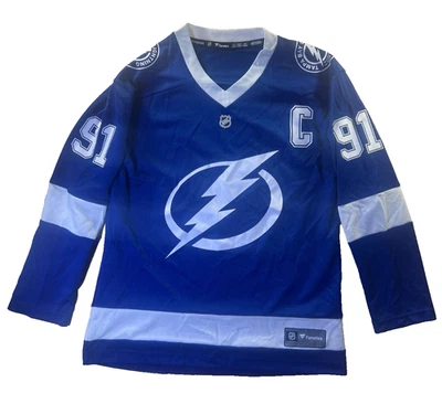Tampa Bay Lightning Steven Stamkos #91 Youth L/XL Blue NHL Fanatics Jersey - Image 1 of 4