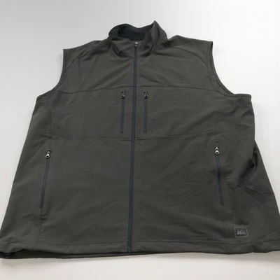 REI XXL Full Zip Mock Neck Sleeveless Lightweight Outdoor Vest Brown MINT - Image 1 of 4