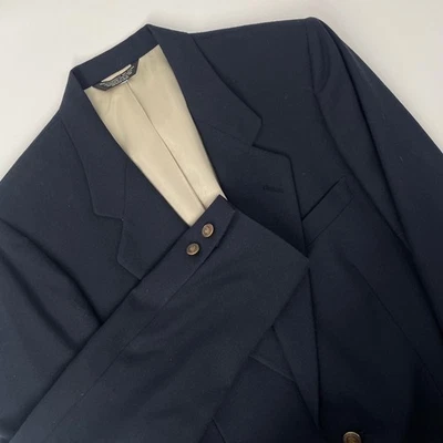 Chaqueta Blazer Pierre Cardin 40R Azul Marino Vintage Lana 2 Botones Sencillo Pecho Foto 1 de 4