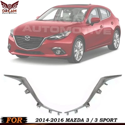 Front Bumper Grille Molding Chrome RH & LH Side For 2014-2016 Mazda 3 / 3 Sport Foto 1 de 4