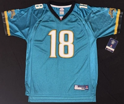 Vintage Reebok Matt Jones Jacksonville Jaguars #18 Home Teal Jersey Youth XL - Image 1 of 4