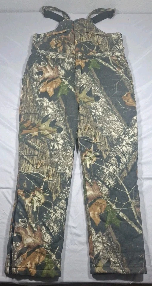 Jerzees Outdoors Insulated Overalls Mens XL Camo Mossy Oak Break-up Hunting Bibs - Image 1 of 4
