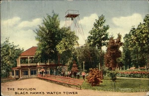 Rock Island,IL Pavilion,Black Hawk's Watch Tower 1913 Davenport,IA 1c stamp - Picture 1 of 2