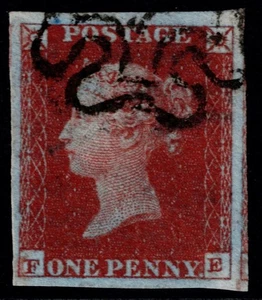 1841 1d Red Pl 42 FE 4m Fine Maltese Cross Scarce on Pl 42 Superb Cat. £150.00 - Picture 1 of 1