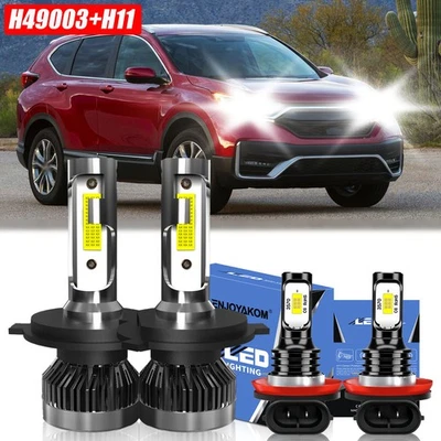 For Honda CR-V 2002-2014 Combo LED Headlight Kit Hi Lo+Fog Light Bulb 10000lm 4x - Изображение 1 из 4