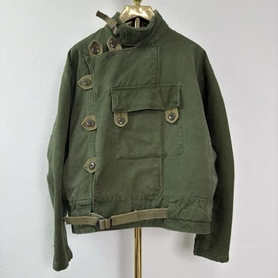 Vintage 1960 Swedish Military Motorcycle Jacket Original Stencil Army CBV Sz C50 - Image 1 of 4